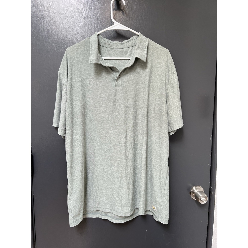 Vuori Mens shirt Sz L Strato Tech Performance Polo Short Sleeve Heather Green